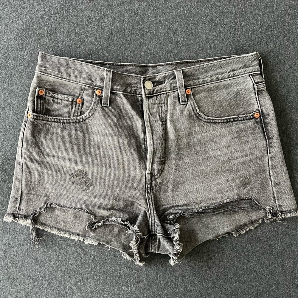 Levi's 501 Denim Shorts Faded Black / Grey